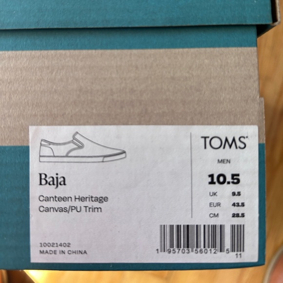 TOMS Baja Canteen Heritage slip-on shoe NWT - Picture 2 of 5